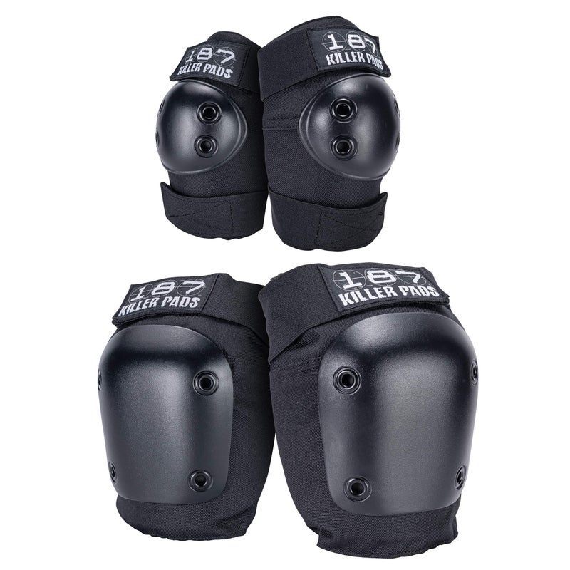 187 Killer Pads Knee Pads, Elbow Pads Combo Pack, Black, Small/Medium - Image 1